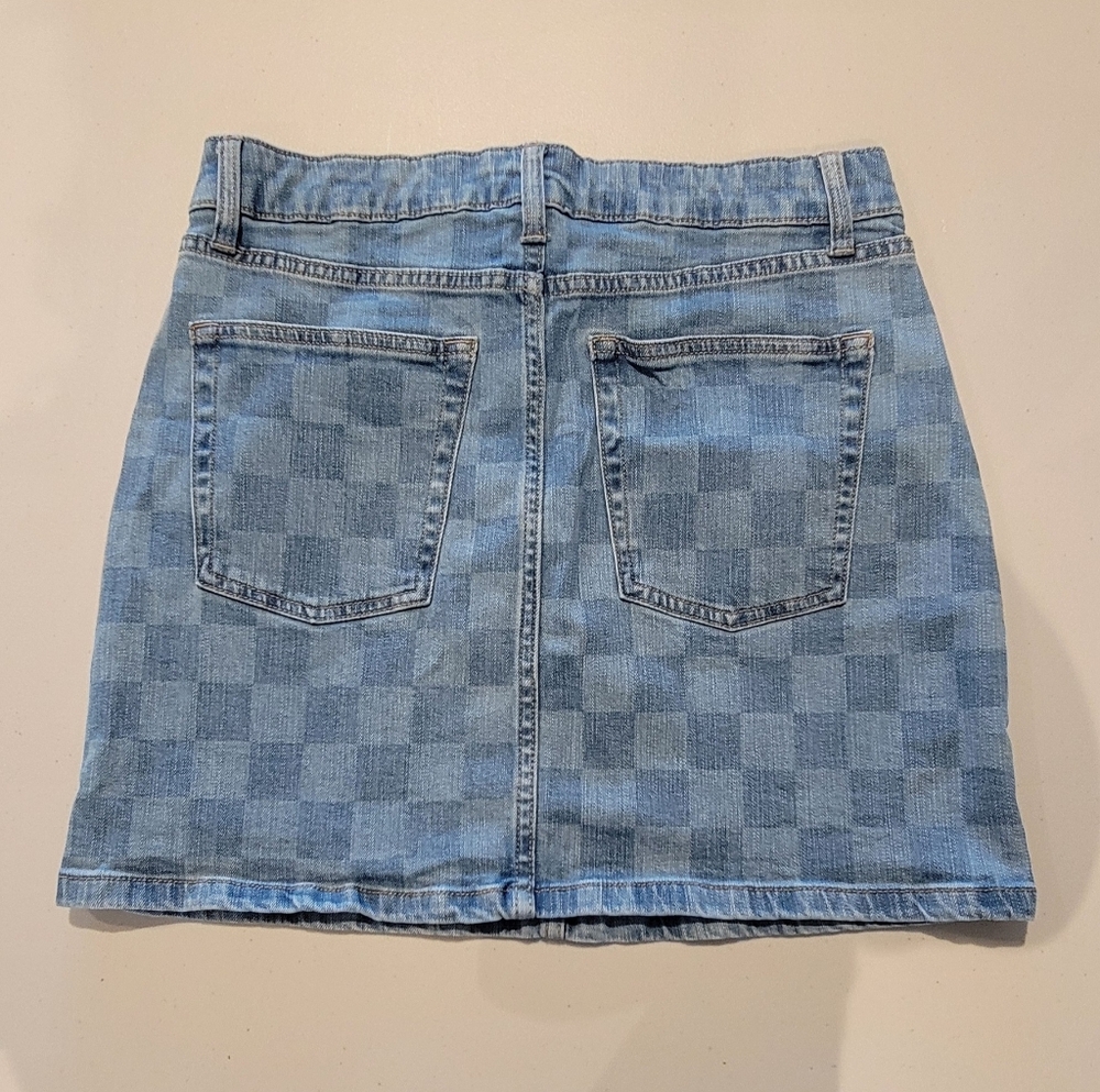 Wild Fable Blue Checkered Mini Skirt, Small - Picture 2 of 8